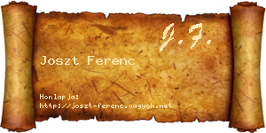 Joszt Ferenc névjegykártya